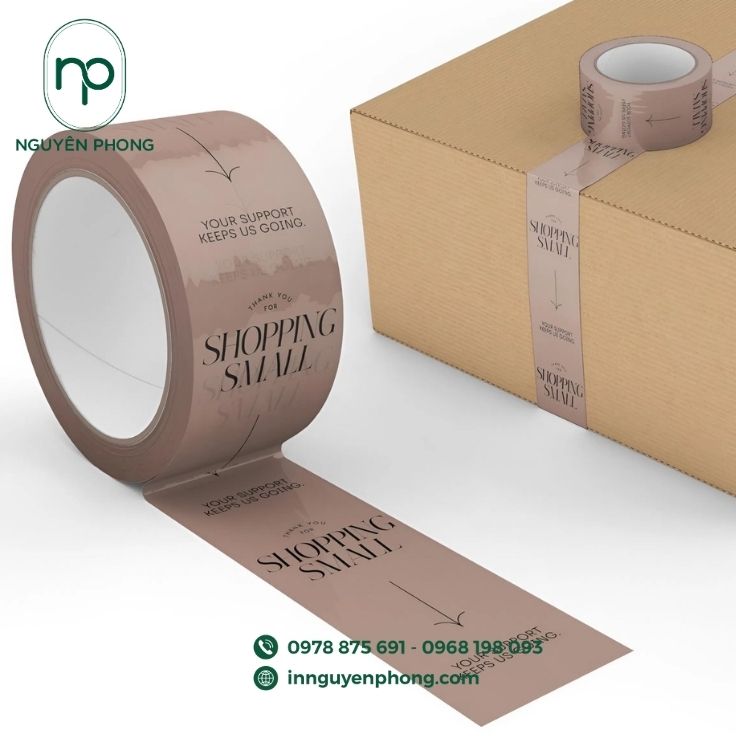 Mẫu decal cuộn in dán gói hàng